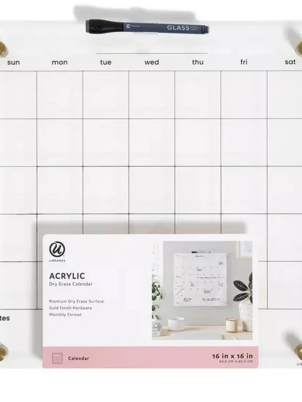 Clear Acrylic Dry Erase Monthly Calendar Board (Selling Individually)